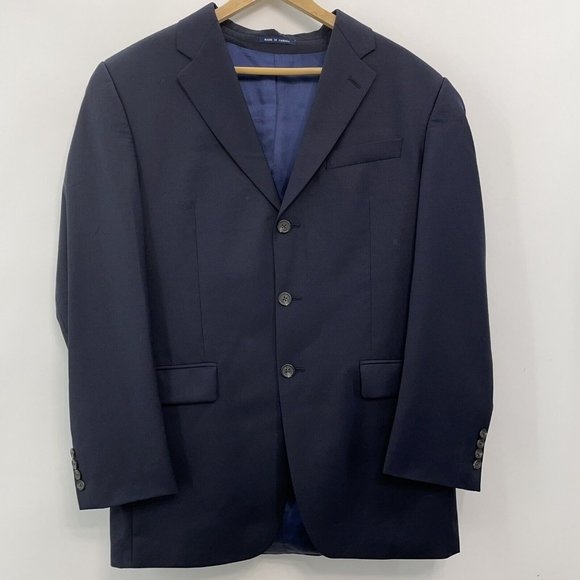 Ralph Lauren Black Label Blazer Sport Coat Wool 3 Button Navy Blue Mens 40L - Picture 1 of 10